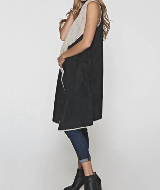 Lovestitch - Super Soft Sleeveless Faux Suede Long Vest