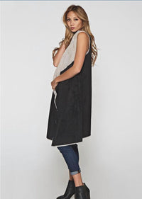 Lovestitch - Super Soft Sleeveless Faux Suede Long Vest
