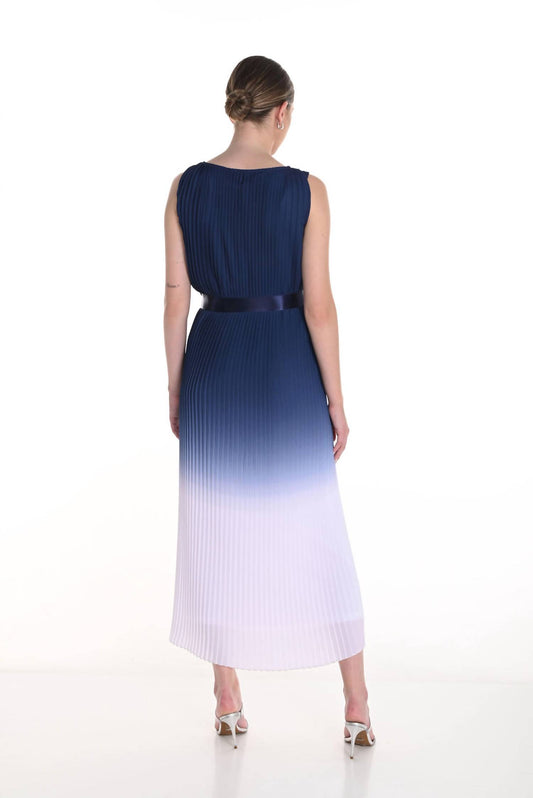 Frank Lyman - Pleated Sleeveless Dress With Ribbon Style