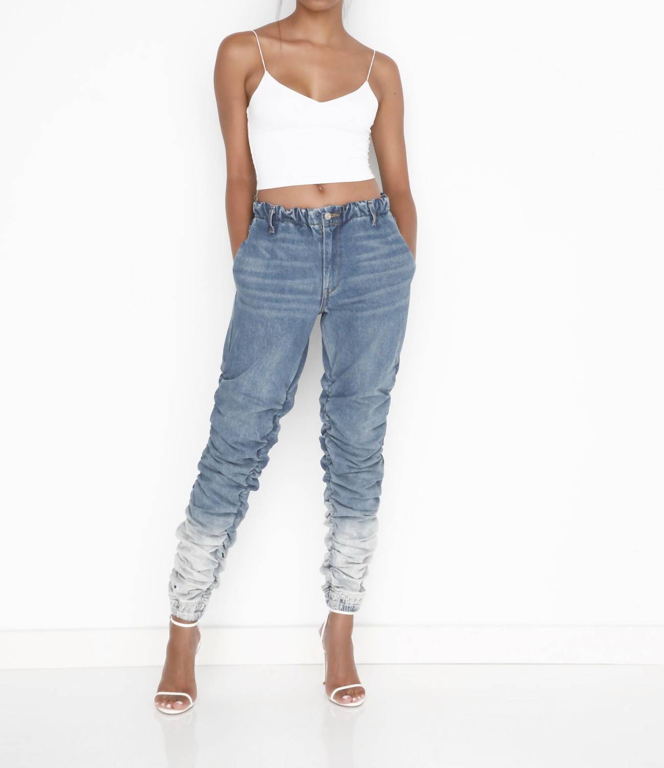 Untourage the Label Houston Mid-rise Jogger in ombre wash - women's jeans