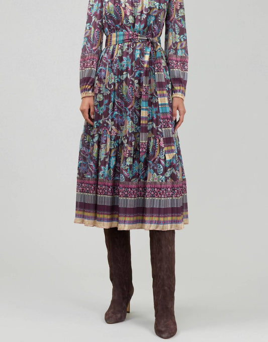 Current Air - Belted Print Midi Dress