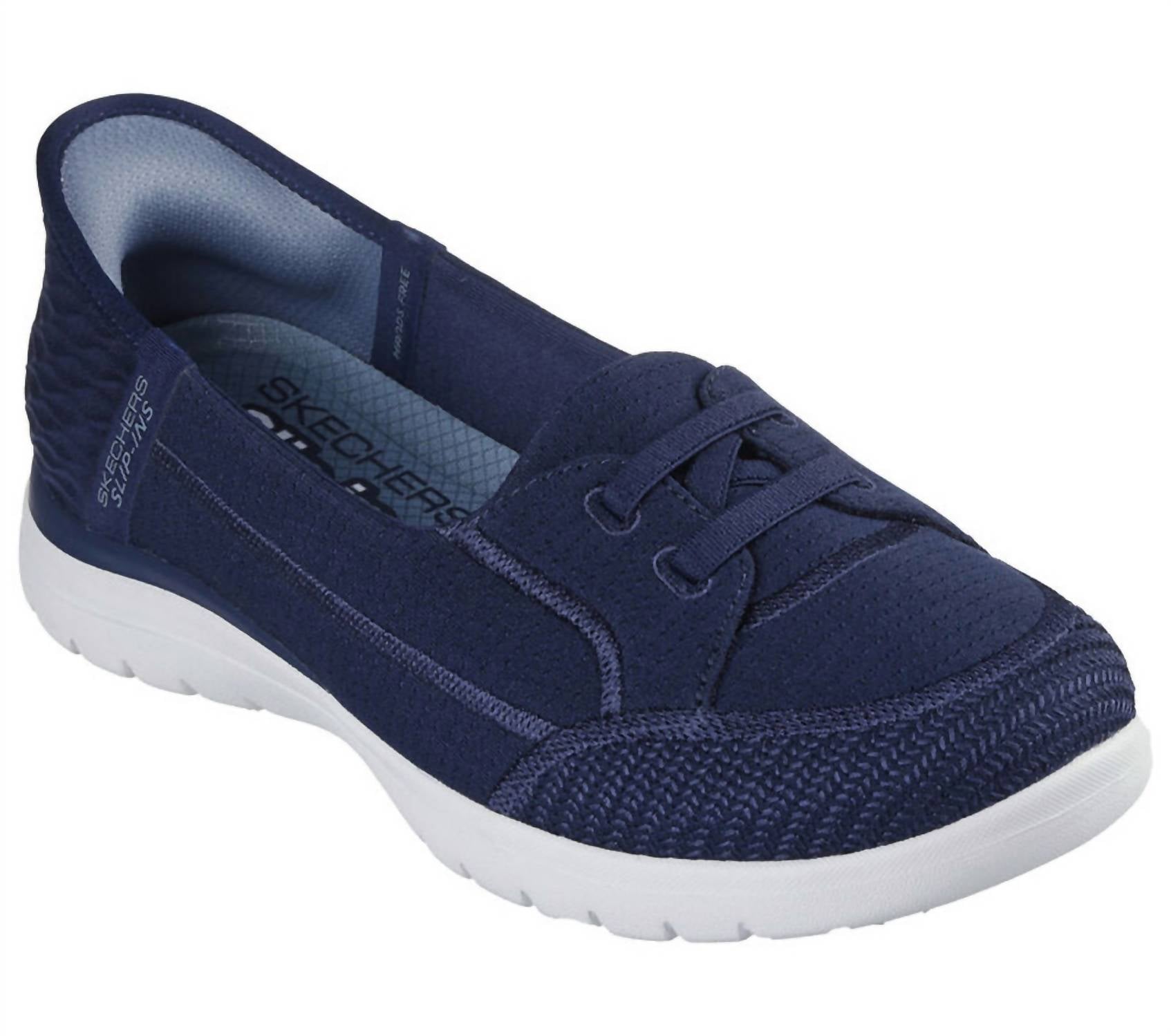 Skechers Women's On The Go Flex Top Shoes in navy grey - women's sneaker - detail view