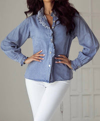 Lovesoft - Ruffled Denim Blouse
