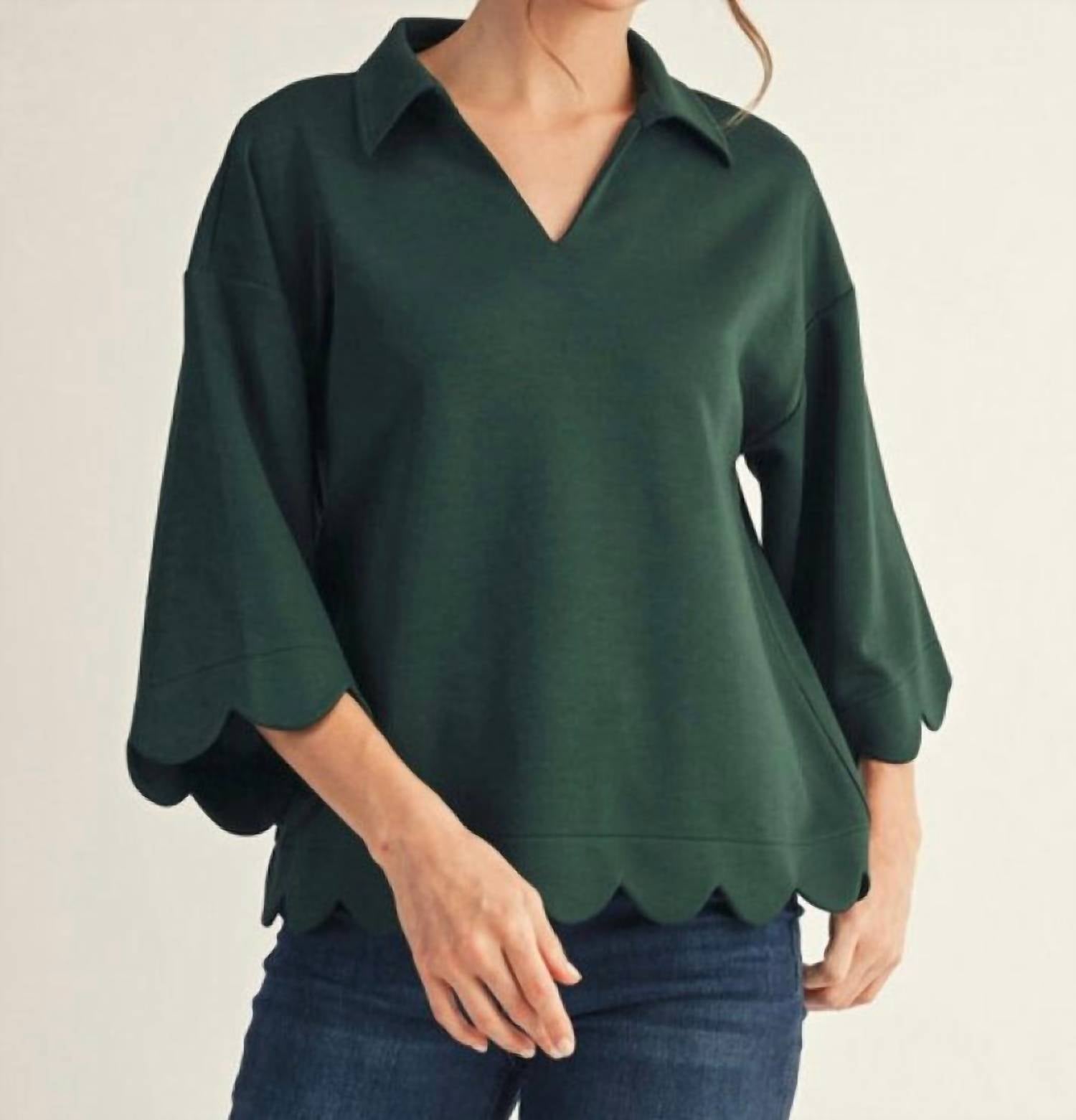 Jodifl - Scalloped Edge Top