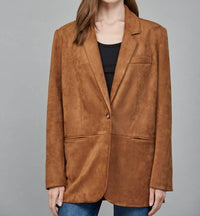 Fate - Faux Suede Relaxed Fit Blazer