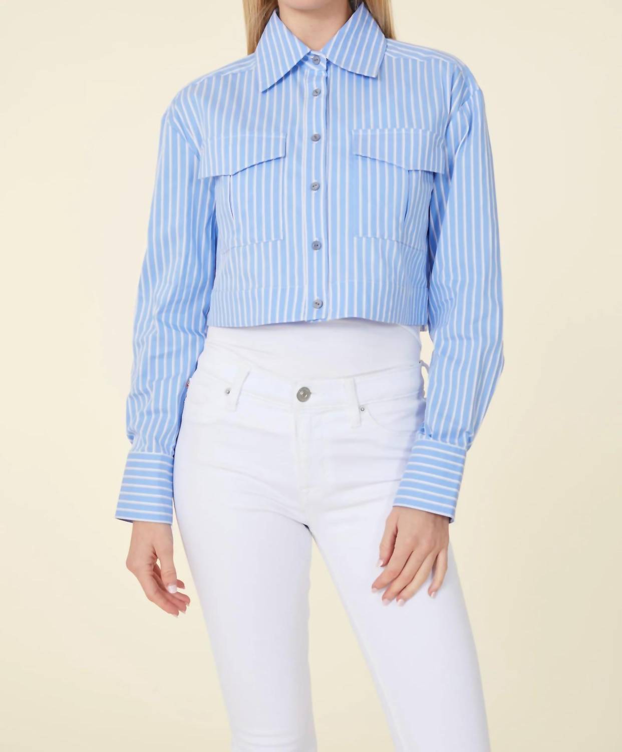 Dolce Cabo - Stripe Crop Blouse