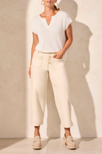 Tribal - Audrey Hugging Wide Crop Jeans