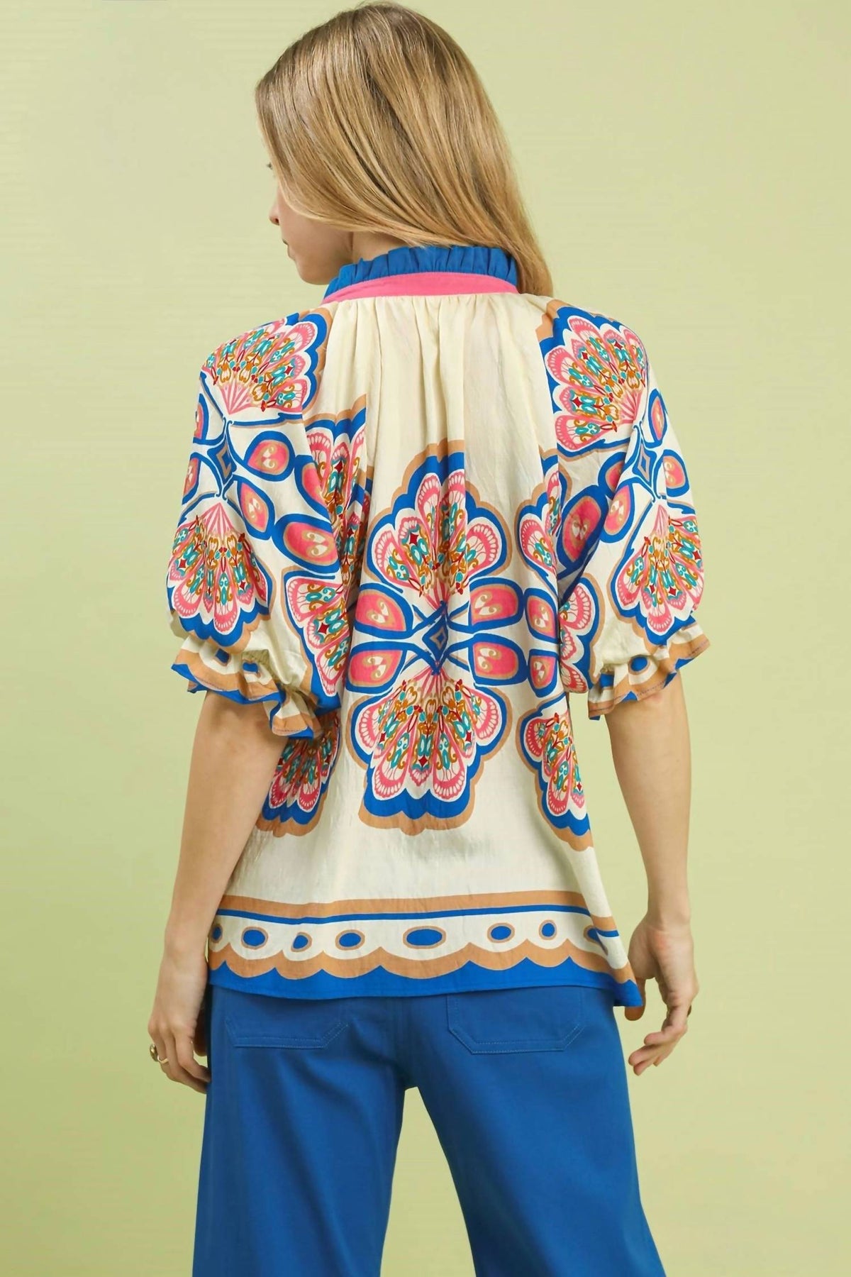 Umgee - Boho Print V-neck Top
