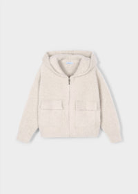 Mayoral - Furry Knit Zip Up Hoodie