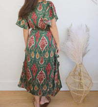 NIBI MTK Carter Midi Dress in vert ikat - women's dress - view 4