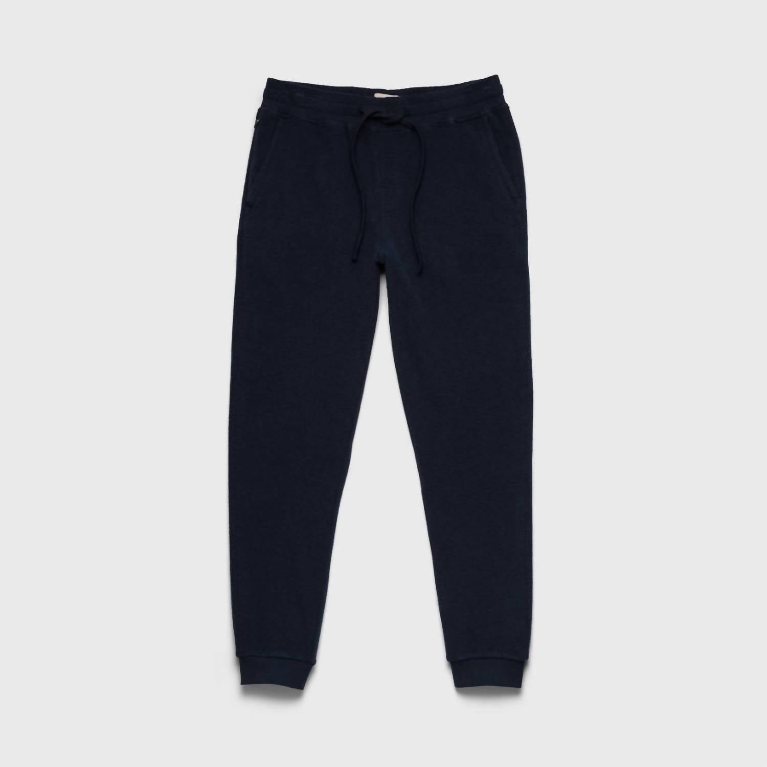 Surfside Supply Men's Jack Fuzzy Fleece Jogger in navy blazer - men's pants - detail view