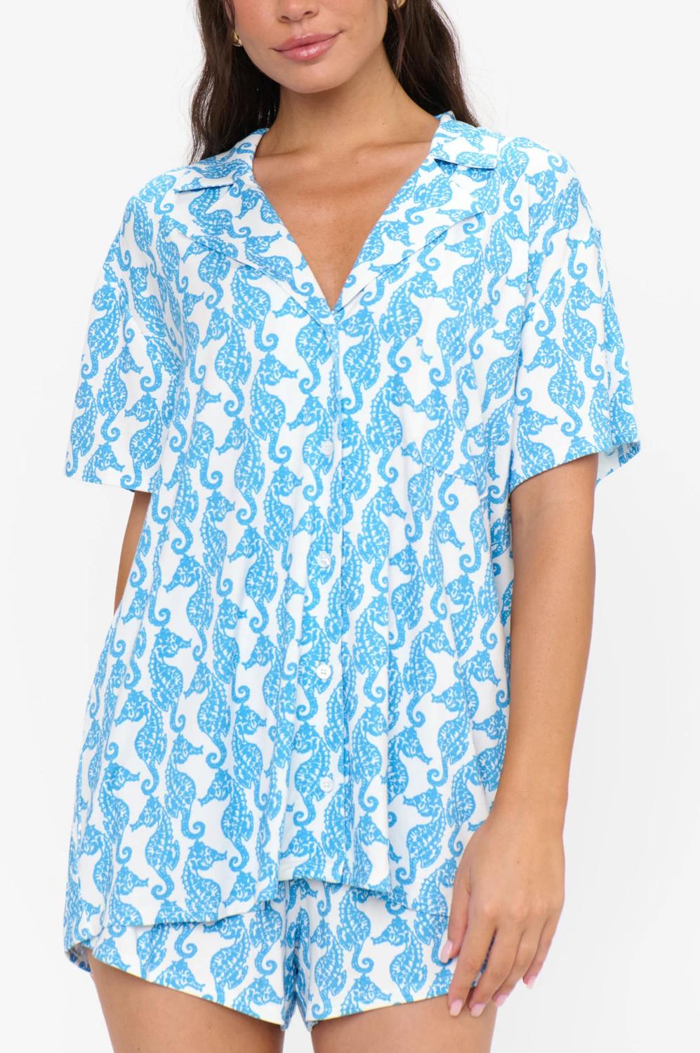 Show Me Your Mumu Sunday Morning Pajama Set in seahorse jersey - women's sleepwear