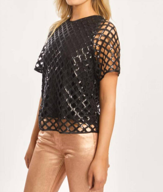Caballero - Carmen Black Openwork Sequin Top