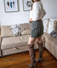 Skies Are Blue - Chevron tweed mini skirt
