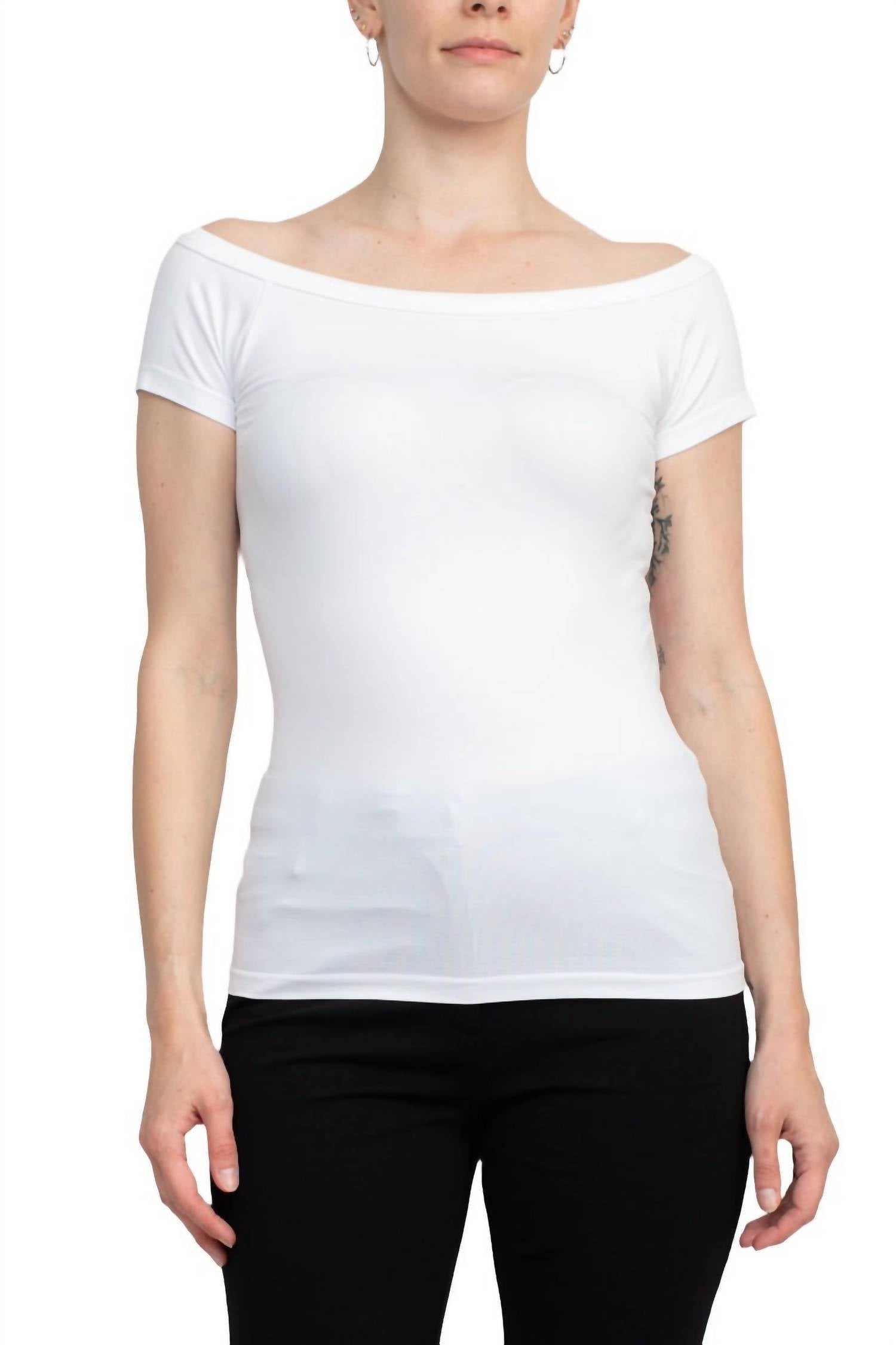 Alberto Makali - Off The Shoulder Solid Spandex Top