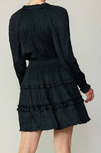 Current Air - Long Sleeve Wrinkled Mini Dress