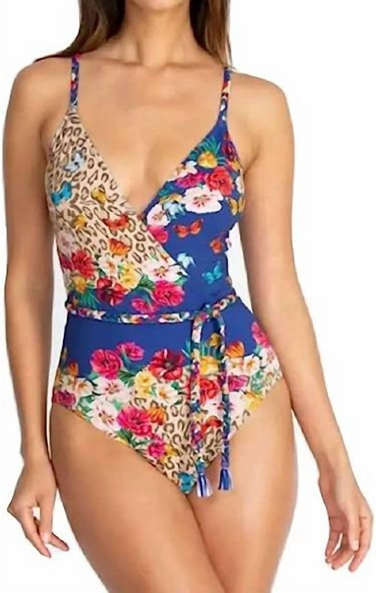 FLEUR BRAIDED WRAP ONE PIECE SWIMSUIT