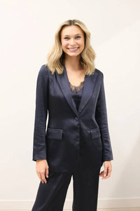 Skies Are Blue - Icon Long Sleeve Brushed Satin Blazer