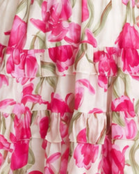 Meet Me In Santorini - LONIANS BLOOM MINI RUFFLE DRESS