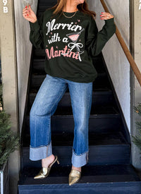 Sweet Claire - Merry Martini Christmas Sweatshirt