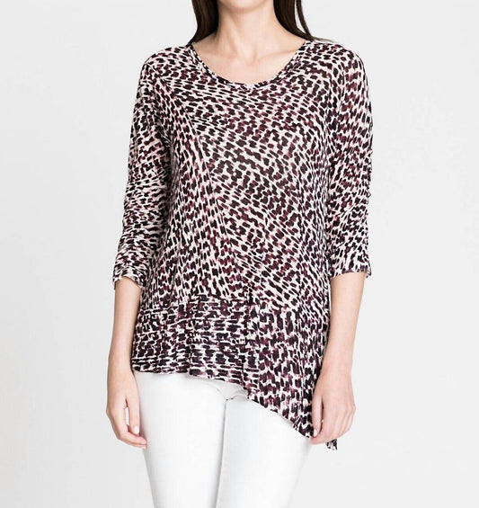 Nic + Zoe - Ophelia aAnimal Print Side Tie Knit Top