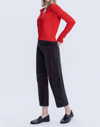 VERVET BY FLYING MONKEY High Rise Crop Corduroy Barrel Jeans in dark gray - women's jeans - view 4