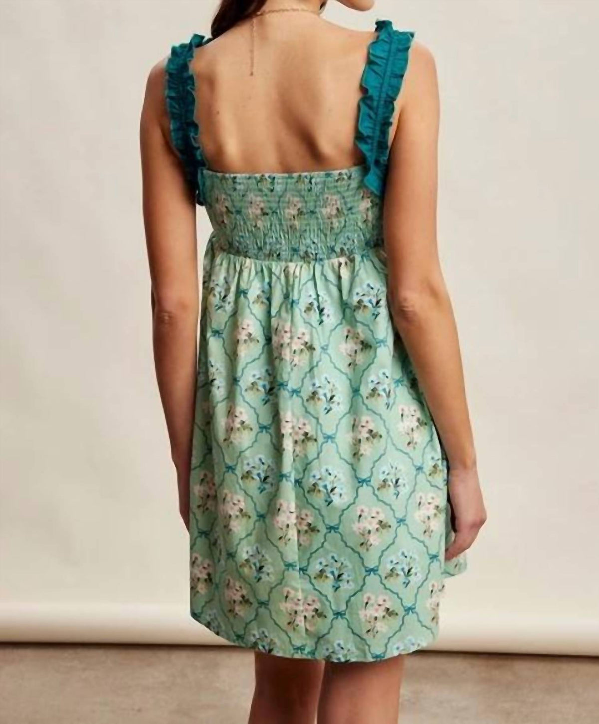 Listicle - Floral Ruffle Strap Mini Dress