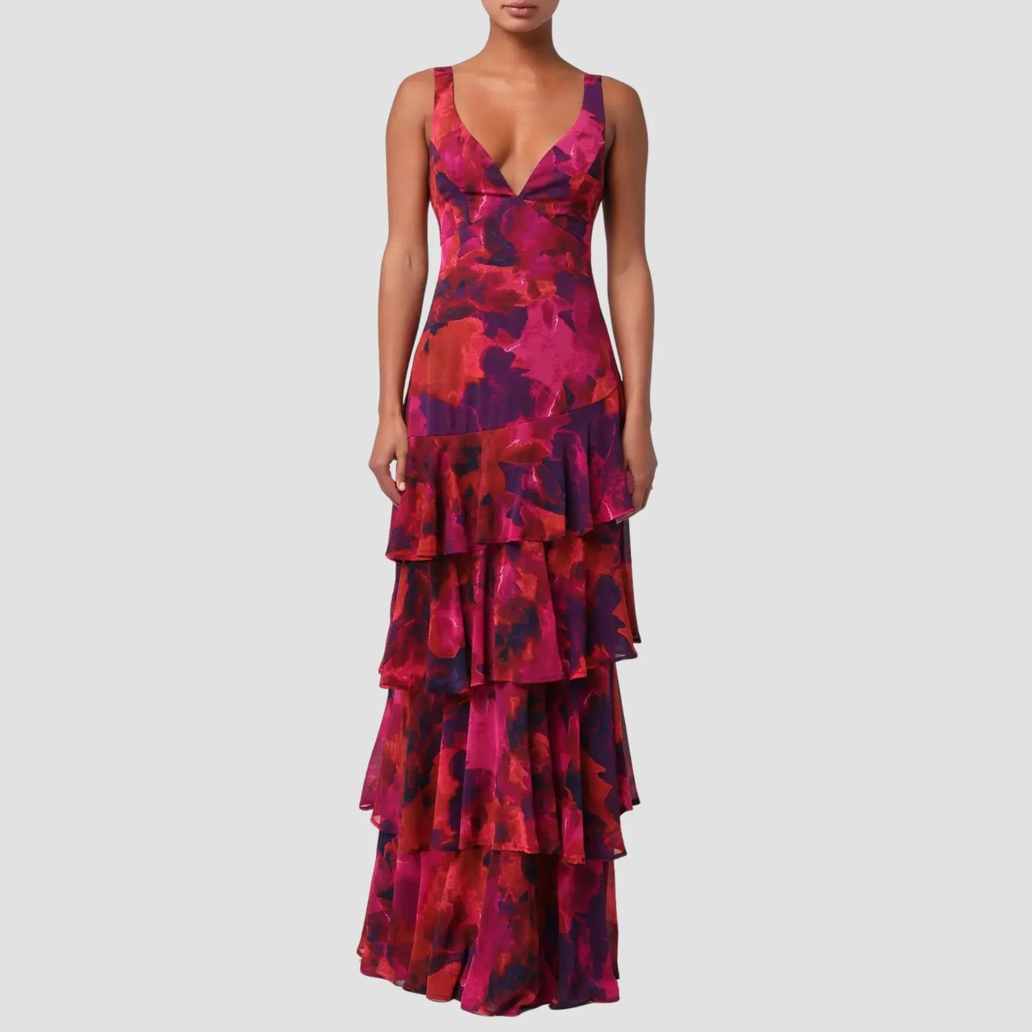 Lulus - Imogen Tiered Chiffon Maxi Dress