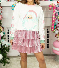 Grace + Emma - Winking Santa Glitter Sweatshirt