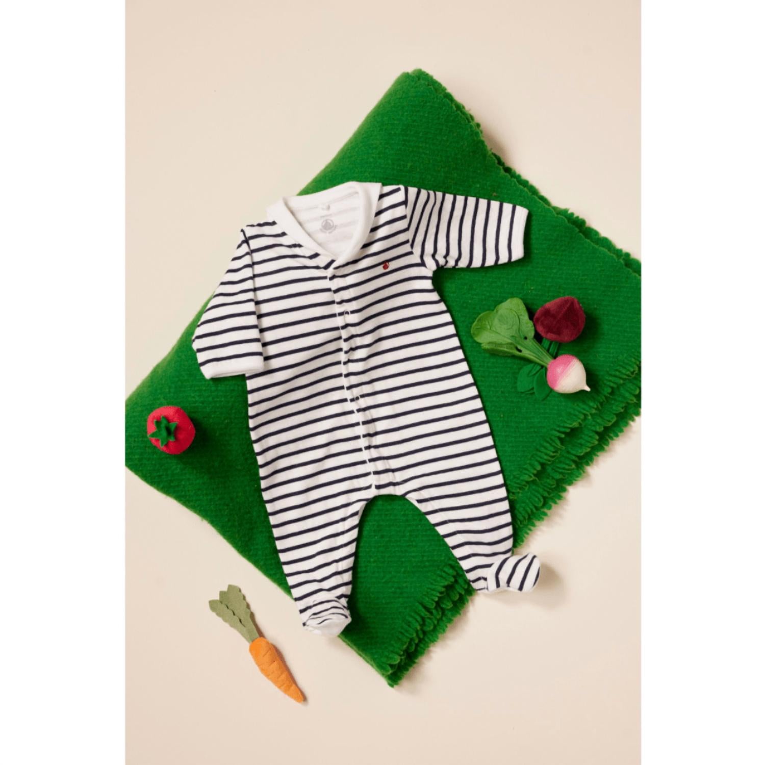 Petit Bateau - Boy's Sailor Stripe Footed Jumpsuit