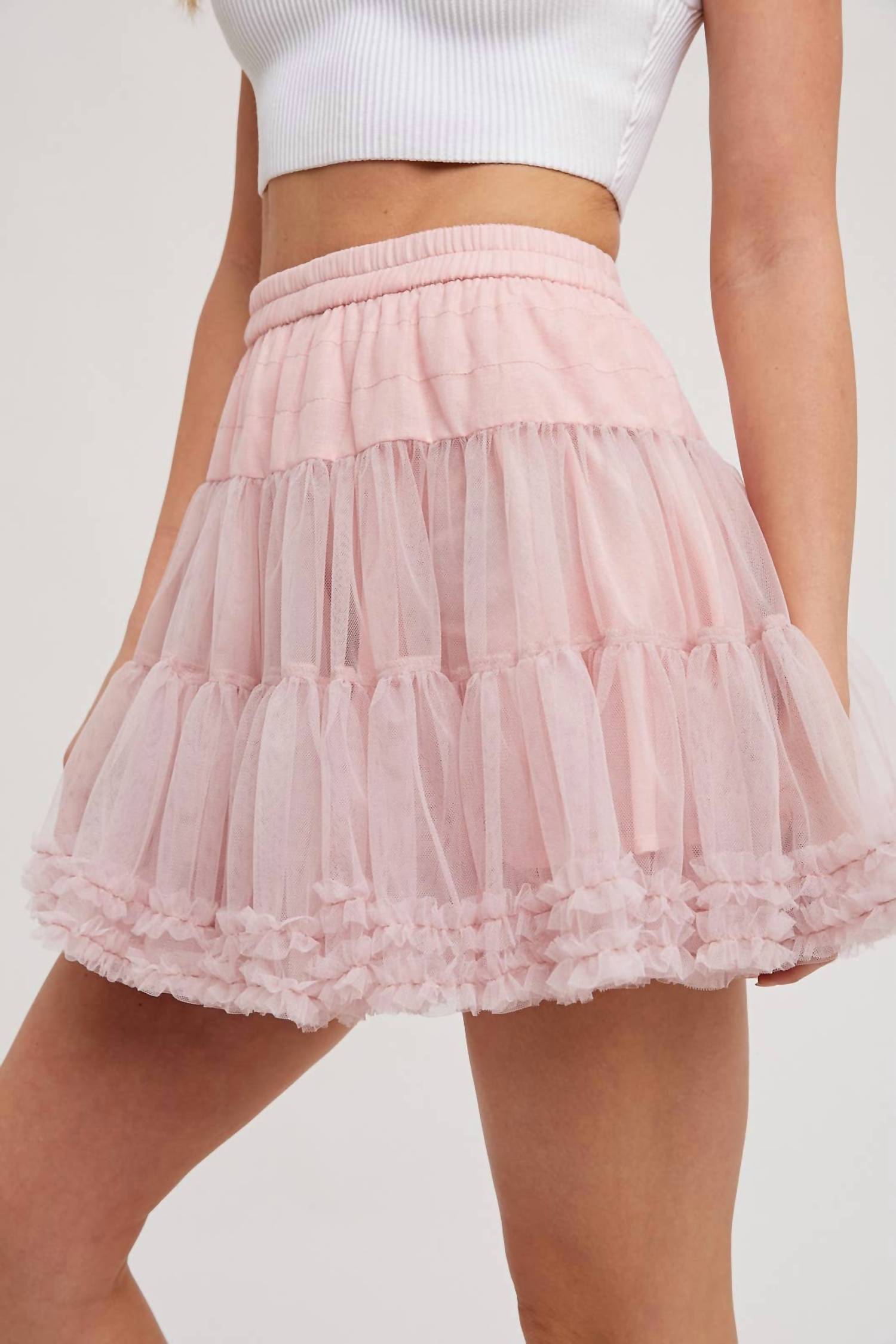 Bluivy - Ruffle Tiered Tulle Tutu Mini Skirt