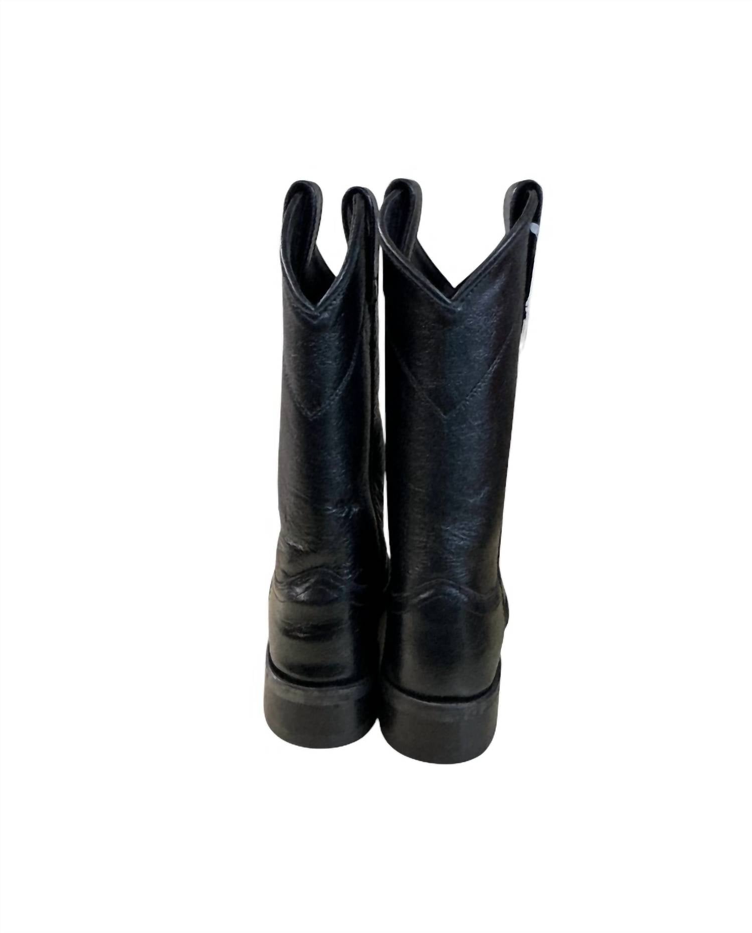 Old West Women's Riding Boot in all black - women's shoe - detail view