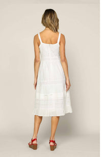 SKIES ARE BLUE Girl Next Door Midi Dress in white - women's dress - detail view