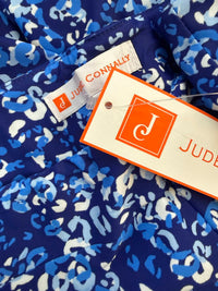 JUDE CONNALLY Lucia Painterly Cheetah Beacon Pants in blue white - women's pants - alternate view