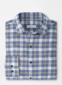 PETER MILLAR Arcadia Falls Cotton Sport Shirt in blue - men's long sleeve top - alternate view