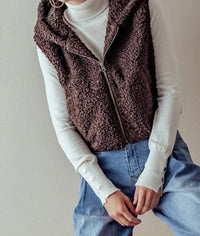 Trend:Notes - Zip Up Hoodie Teddy Crop Vest