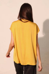Tyche - Washed Poly Silk Tulip Tunic Top