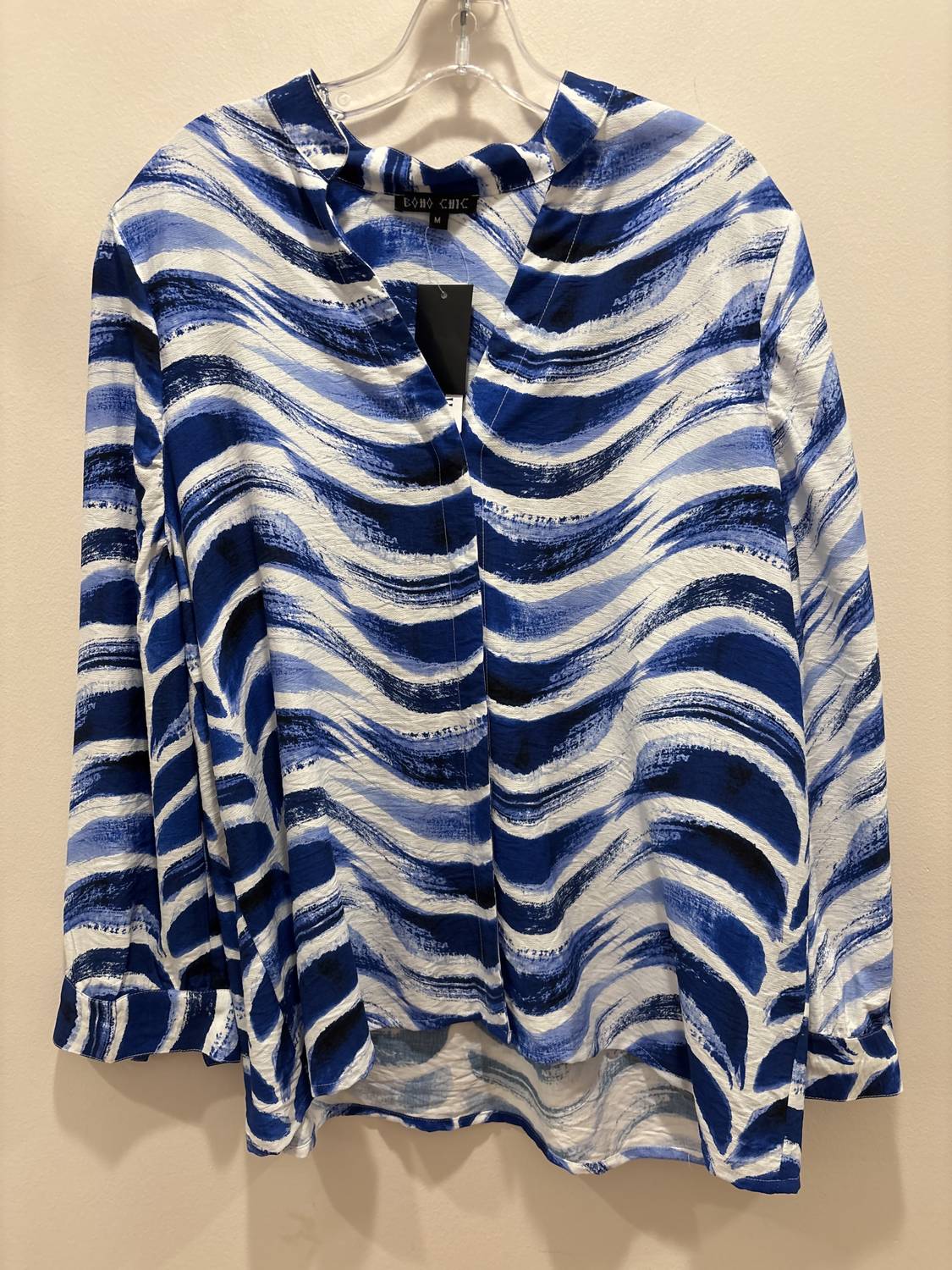 Boho Chic - Blue/White Blouse