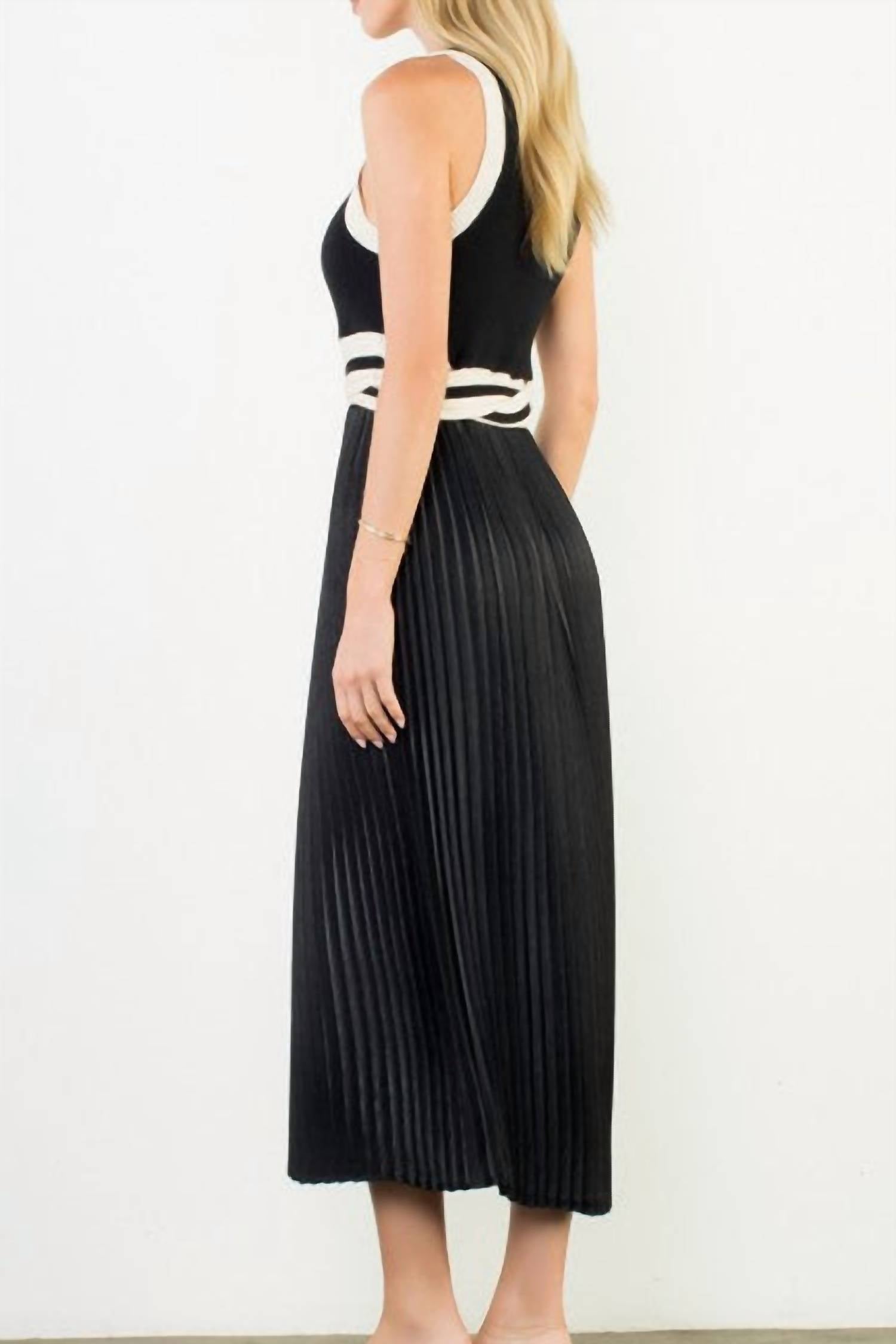 THML Emmanuel Dress in cream black - women's dress - alternate view