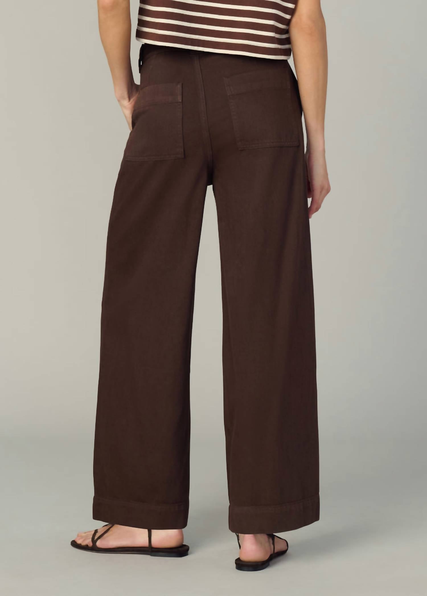 Joe's Jeans Addison Wide Leg Pant in coffee - women's pants - detail view