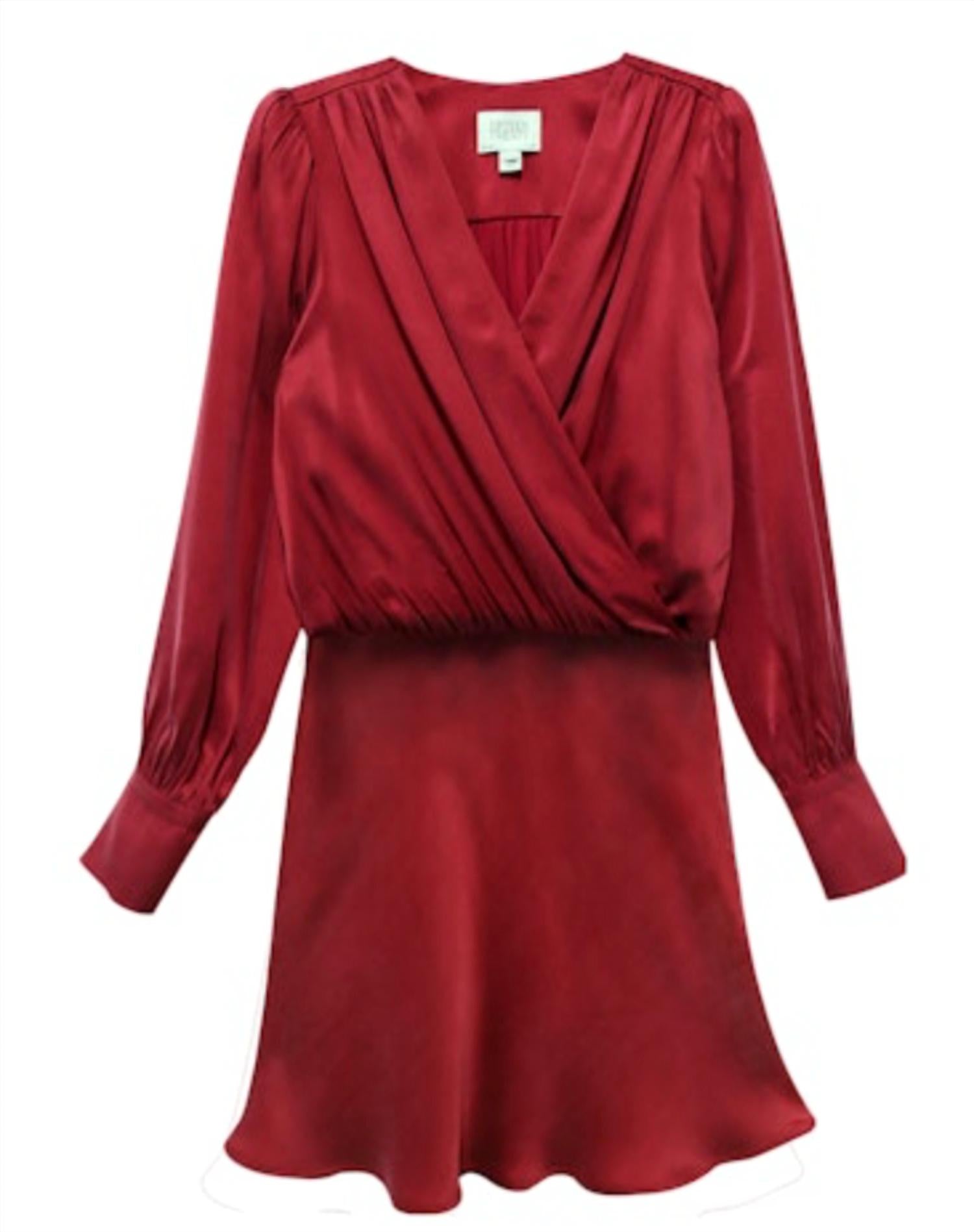 Fifteen Twenty - Denise Drape Front Long Sleeve Mini Dress