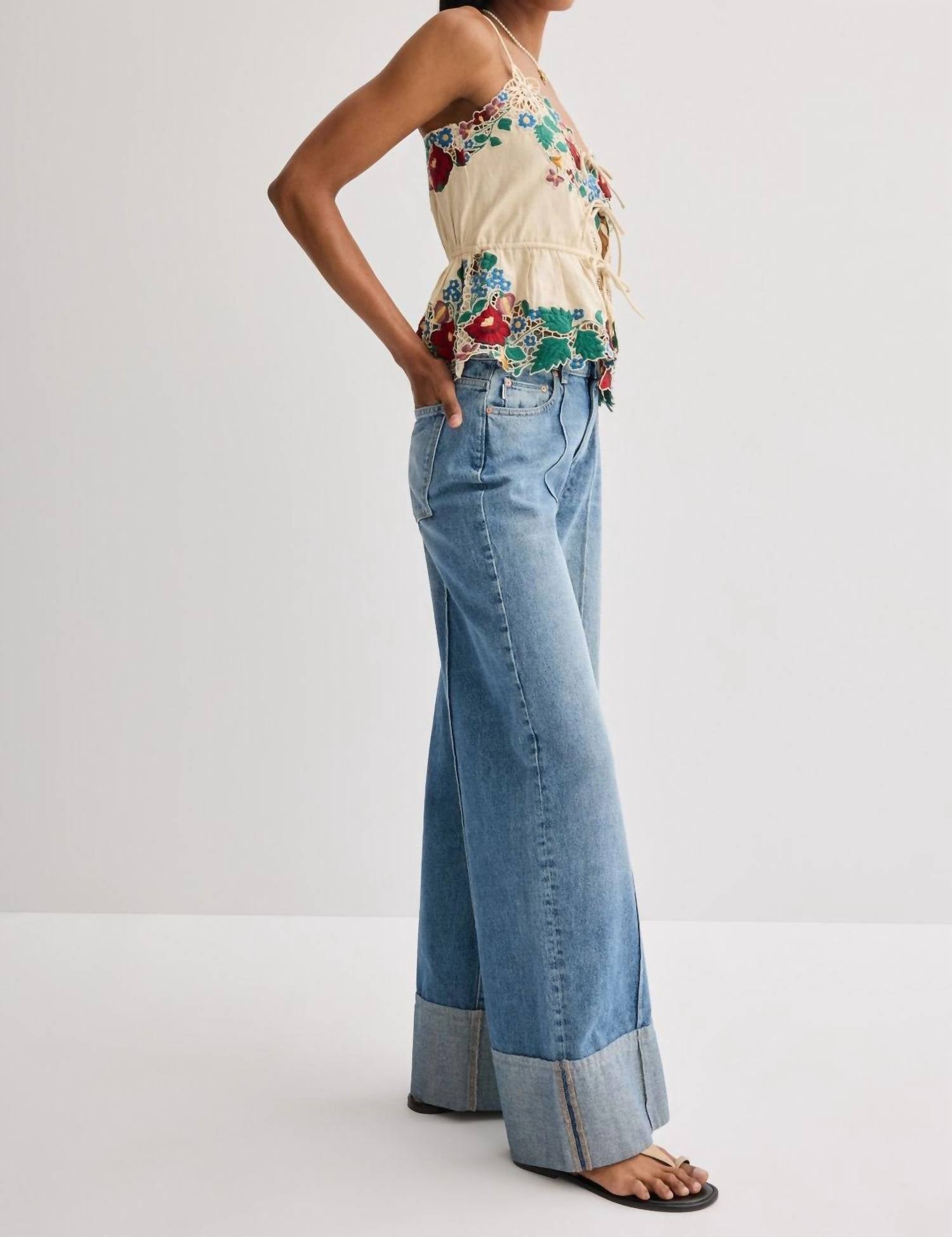 Sea - Katharine Embroidery Slip Top