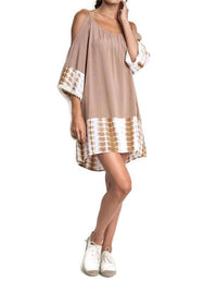 Kori - Tie Dye Cold Shoulder Tunic Dress