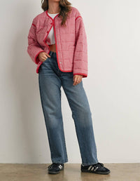 Buttermelon - Buttoned Quilted Puffer Jacket