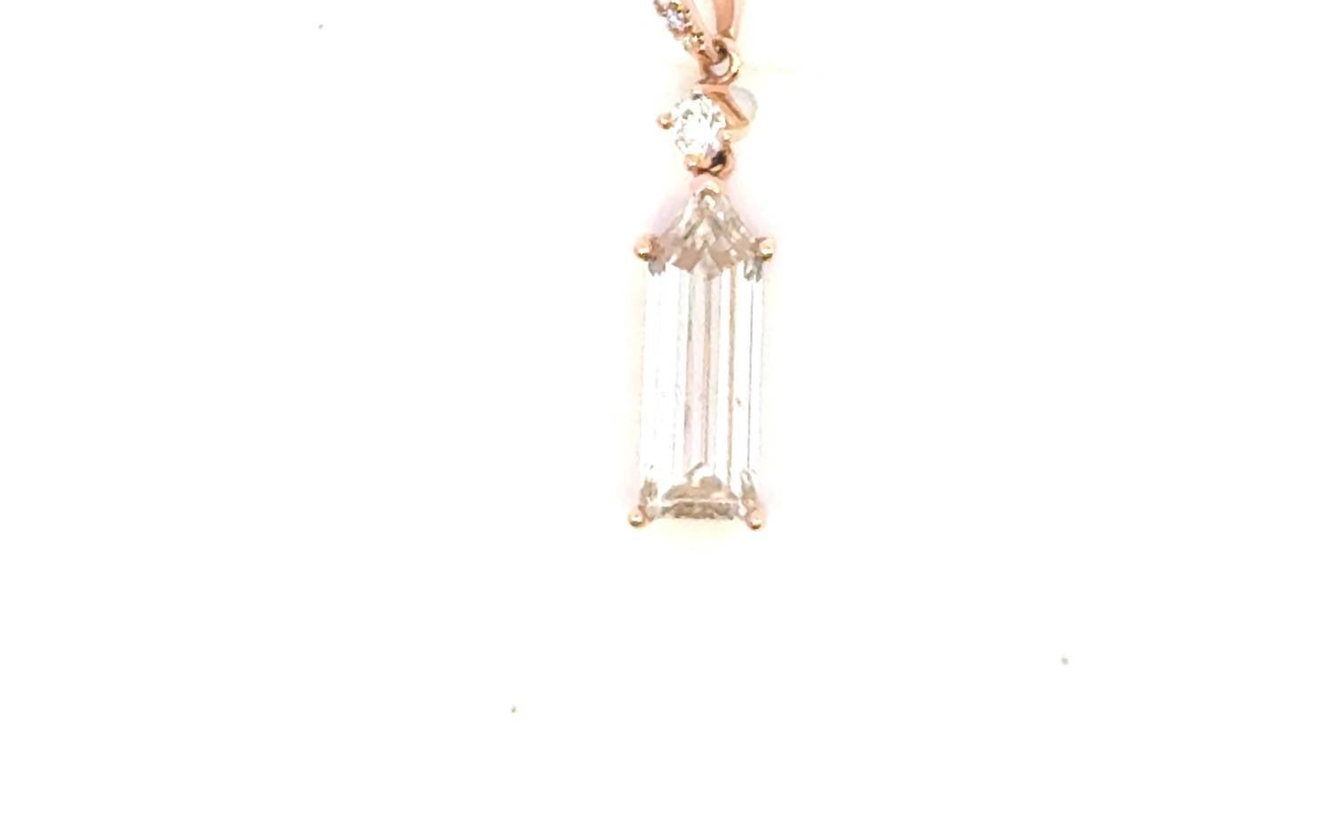 Aamiaa - 1.31 Carat Natural Diamond Emerald Cut Drop Pendant