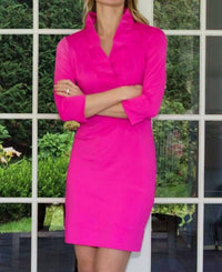 Gretchen Scott - Ruffle Neck Dress Solid