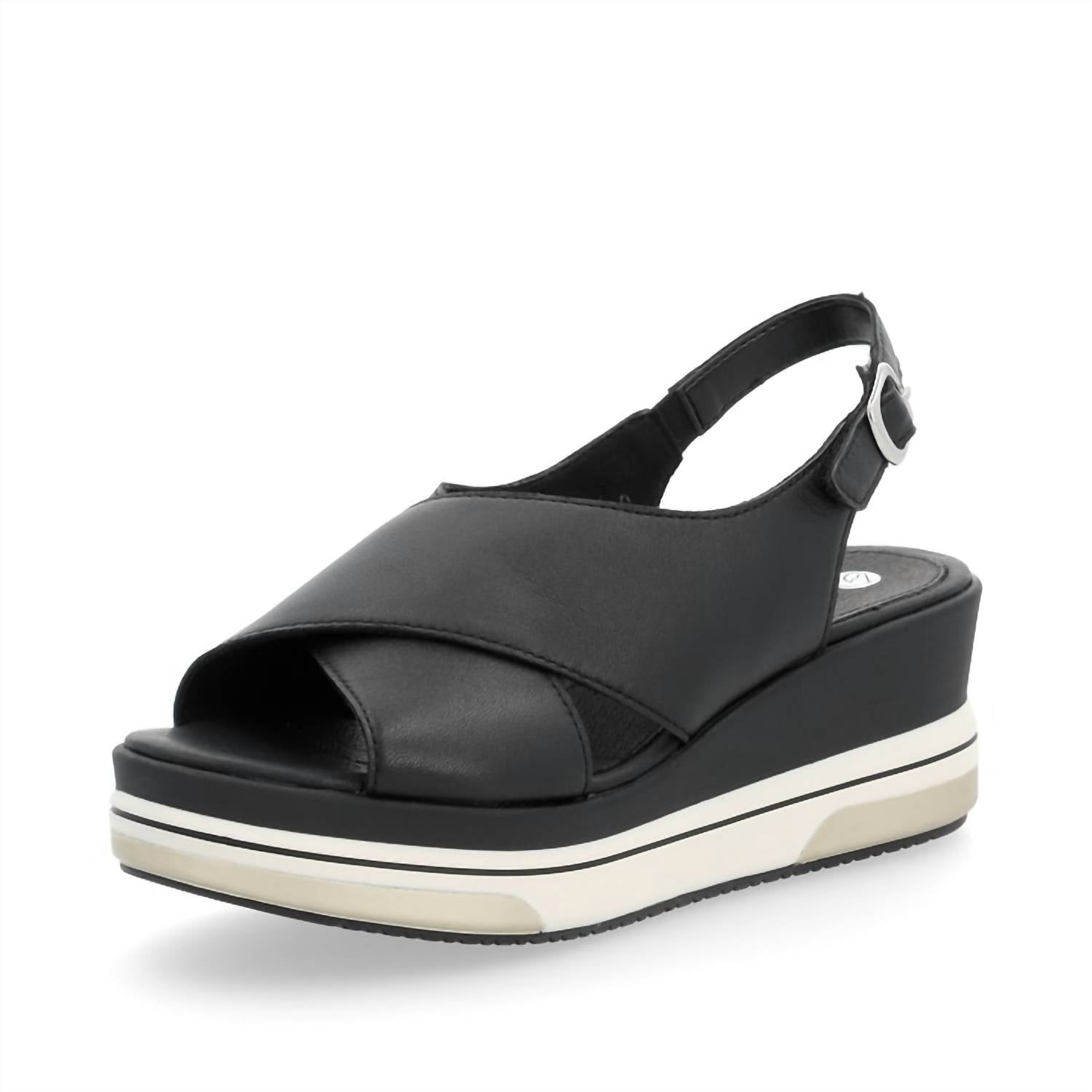 Rieker - Women's Cross Strap Wedge Sandals