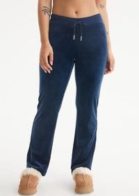 Juicy Couture - Rib Waist Velour Pants With Drawcord