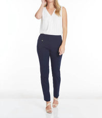Slimsation By Multiples - Wide Band Elastic Waist Ankle Pants