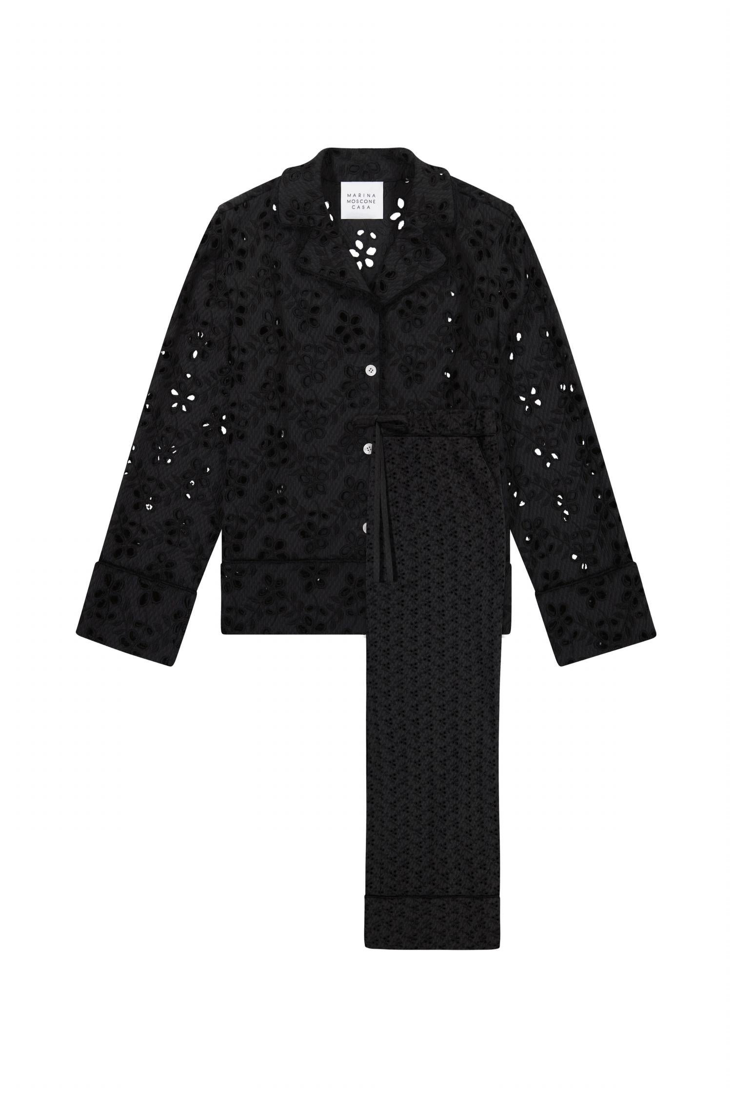 Marina Moscone - Women's Cotton Eyelet Pajama Set